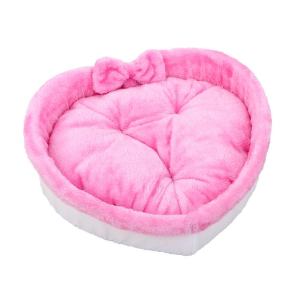 Heart Shape Soft Cozy Cat Pet Bed  Cute Warm Cushion