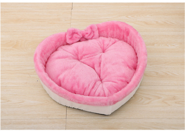 Heart Shape Soft Cozy Cat Pet Bed  Cute Warm Cushion