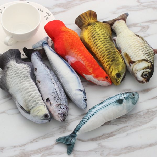Plush creative 3D fish-shaped  toy catnip