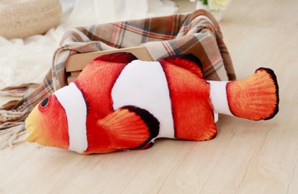 Plush creative 3D fish-shaped  toy catnip